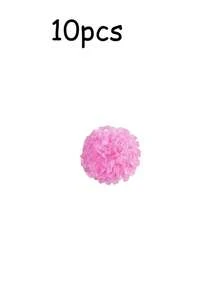 12pcs Valentine's Day Party Decoration Paper Flower Balls, Pink Paper Flower Balls, Birthday Party Background Decor Pom Poms, Suitable For Valentine's Day, Birthday, Holiday Decoration, Anniversary, Wedding Decoration