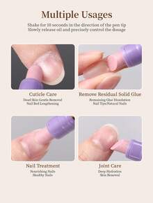 RS NAIL 3合1指緣油筆美甲精華筆，附指緣推棒、陶瓷筆尖，指緣去除筆，適用於倒刺、乾燥受損指甲，滋養保濕強化指甲，日常美甲護理 - 彩色 - 查看 10