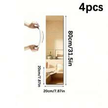 4/8/16pcs Traditional Style Acrylic Mirror Wall Stickers - Reusable Glitter Space Theme Frameless Full Length Mirrors, Suitable For Home Gym, Bedroom And Bathroom - Self-Adhesive, Shatterproof Plastic Surface Wall Decals For Art Decor - Multicolor - View 16