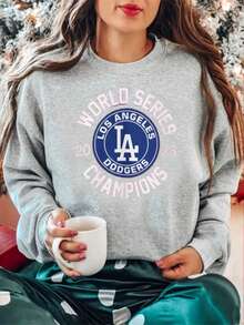 Los Angeles Dodgers World Series Champions Unisex Sweatshirt-2 (2) - Xám - Xem 1