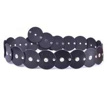 1件拼接腰带，复古风束腰带，适合日常休闲穿着 - 黑色 - 查看 3