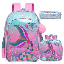 3pcs/Set Animal Pattern Girls' Backpack, Multi-Pocket Design With Crossbody Bag And Pencil Case, Suitable For Back To School - Girls' Schoolbag Set - View 14