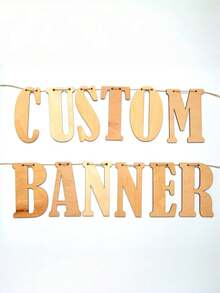 1set Custom Wooden Name Banner – Personalized With Your Name, Suitable For Photo Props, Parties, Home Decor, Baby Showers, Birthdays, Weddings & Special Events - متعدد الألوان - مشاهدة 2