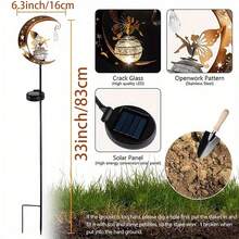 Tượng nàng tiên vườn năng lượng mặt trời cao 83cm, tượng trang trí ngoài trời hình mặt trăng cho sân vườn, đèn trang trí lối đi và bãi cỏ năng lượng mặt trời, đồ trang trí sân vườn. - Nhiều màu - Xem 11