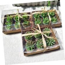 6 Piezas velas suculentas vela cumpleaos vela de cumpleaos scented candles velas candelita plantas suculentas artificiales vela aromtica hechas a mano plantar - como se muestra - Ver 6