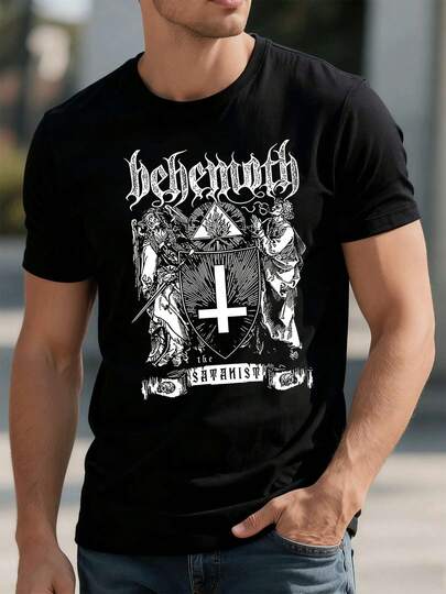 Camiseta gráfica Black Behemoth en algodón suave, informal, cómoda, duradera y con un estampado gráfico único.