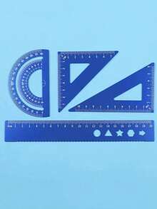 Règle en métal en forme de cœur, règle triangulaire et rapporteur, convient aux étudiants, architectes, arpenteurs, à la maison, à l'école, au bureau et autres occasions