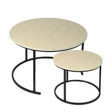 Tables basses - Bois d'érable blanc + pied noir - Voir 3