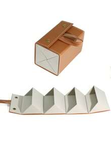 1个可折叠眼镜收纳盒，2/3/4/5格黑色便携式旅行眼镜盒，多功能眼镜整理器，可悬挂于客厅、卧室，保持眼镜整洁。 - 棕色 - 查看 9