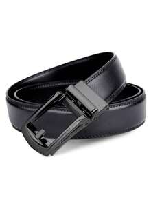 男士皮带套装（2件装），自动扣合设计，商务休闲风格，适合腰围28-42英寸 - A - 查看 3