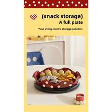 1 件轻奢旋转波点水果盘；红色水果盘，塑料水果盘，圆形水果盘，多层水果盘，不对称形状水果盘，方形水果盘，陶瓷水果盘，玻璃水果盘，木质水果盘，心形水果盘，复古水果盘，多功能水果盘。适用于客厅、卧室、书房。 - 彩色 - 查看 10