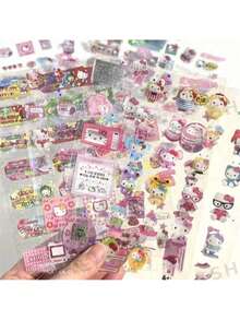 (Random Style 10PCS) 3D Nail Art Stickers, Cute Cat Cartoon Elements, Adorable Stickers, Guka Pocket Pattern Nail Stickers, Cartoon 3D Embossed Style, Cute - Multicolor - View 6