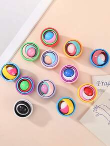 1/2/6pcs Random Color & Style Universal Rotating Fidget Toy - Adult Finger Spinner Toy, Suitable For ADHD, Autism, Quiet Stress Relief Hand Toy - Multicolor - View 11