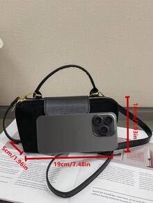 新款女士休闲手提包，多功能纯色尼龙单肩包，波士顿购物时尚斜挎包，可装护照、现金、身份证、信用卡，轻便，夏季包款，送女友的礼物 - 黑色 - 查看 9