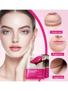 1/3/5片装V型提拉凝胶面膜，下巴提拉贴，保湿凝胶耳挂式面膜，双V耳挂式V型面膜，V型提拉面膜 - 彩色 - 查看 2