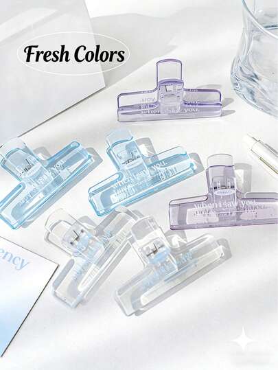 Acrylic Chip Clips For Bags, Transparent Food Seal Clips, Multicolor Kitchen Storage Snack Bag Clips With Metal Spring, Durable Airtight Seal Grip