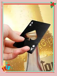 4件套不锈钢信用卡形黑桃A开瓶器，扑克牌式汽水开瓶器，开瓶器，黑桃A，啤酒开瓶器，酷炫开瓶器，啤酒开瓶器，卡片式开瓶器，啤酒开瓶器 - 彩色 - 查看 2