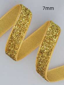 7-38mm Cinta de terciopelo dorada brillante para envolver regalos de Navidad, decoración navideña, cinta de terciopelo de color onion con brillo - Dorado - Ver 4