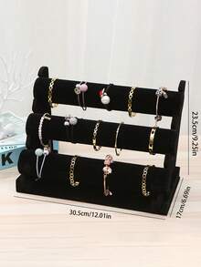 1pc Velvet Bracelet/Watch Display Stand, Jewelry Organizer Holder For Necklaces, Bracelets, Pendants, Fashionable Women's Desktop Storage, Valentine's Day Gift - Multicolor - View 11