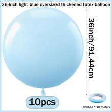 36 Inch (Approx. 91.4 Cm) Light Blue Giant Balloons, 2/4/6/8/10pcs Super Large Extra Thick Sky Blue Latex Helium Balloons, Suitable For Graduation, Baby Shower, Gender Reveal, Wedding, Birthday Party Decoration - Baby Blue - View 10