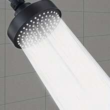 Cabezal de ducha ajustable en múltiples ángulos Cabezal de ducha | Rociador de ducha | Accesorios de baño Rociado tipo lluvia de alta presión Construcción en ABS con boquillas de silicona anti-obstrucción Diseño que ahorra agua Ideal para usuarios domésticos que buscan una experiencia de baño de lujo - Negro - Ver 1