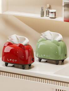 1pc Luxury Paper Towel Box, Vintage Desktop Tissue Holder, Multi-Functional For Living Room, Vanity - Multicolor - View 4