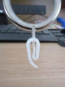 100pcs White Plastic Curtain Hooks - Modern Style, Durable & Lightweight, Suitable For Curtains, Drapes, Window Decor - Easy Installation, No Damage Hanging, Curtain Hanging Tool | Modern Curtain Hooks | Durable Plastic Hooks, Practical Hooks - Multicolor - View 5