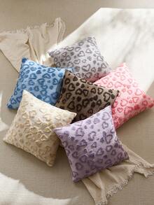 1/2 chiếc vỏ gối trang trí hình trái tim dập nổi chủ đề Ngày Valentine (Không bao gồm ruột gối), vải lanh Hà Lan hai mặt, vỏ gối vuông, gối trang trí nhà cửa dịp lễ, vải nhung mềm mại, trang trí hiện đại cho ghế sofa, phòng ngủ, ký túc xá. - Màu tím hoa cà - Xem 9