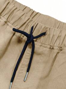 1pc Men's Multi-Pocket Cargo Pants, Suitable For Spring/Autumn, Summer Beach, Daily Commute, Sports Training, Outdoor Hiking, Casual, Fitness, Jogging, Straight Leg Trousers, Versatile & Fashionable, Fall - Khaki - View 4