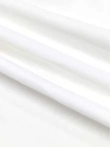 Blusa de manga larga, cuello con lazo, hombros descubiertos, elegante y minimalista, de uso versátil, en color blanco, para primavera/verano - Blanco - Ver 7