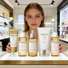 马达加斯加积雪草护肤套装，包含泡沫洁面乳、卸妆油、爽肤水、精华液和舒缓霜，基础护肤礼盒，女士礼品套装