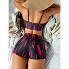 Women's Fashion Bikini Beachwear Two-Piece Set High Waist Anti-Spot Exposure Quick-Drying Fabric High Elasticity Wireless Swimsuit - màu đen - Xem 3