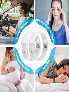 MEIYYJ 1对/2个装防晕动症腕带，硅胶双扣手环，符合人体工学设计