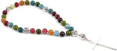 KIKILA Handmade 8mm Anglican Prayer Beads Rosary Natural Stone Beads With Cross Custom Rosary