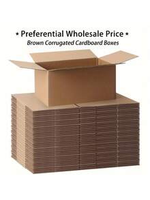 20pcs Cardboard Boxes, Large Size 13x8.5x7.5 Inches, Small Size 11x6.5x6 Inches, Corrugated Kraft Paper Mailing Boxes, Surprise Gift Packaging Boxes, Personal & Small Business Packaging, Brown - Brown - View 1
