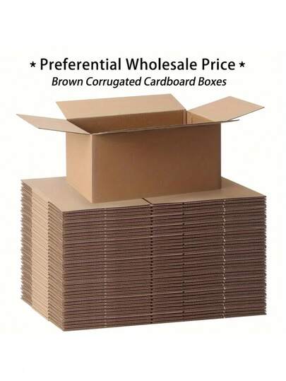 20pcs Cardboard Boxes, Large Size 13x8.5x7.5 Inches, Small Size 11x6.5x6 Inches, Corrugated Kraft Paper Mailing Boxes, Surprise Gift Packaging Boxes, Personal & Small Business Packaging, Brown