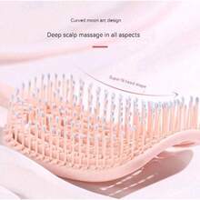 Hair Brush Dry Wet Detangling, Curly - Curved And Vented For Women, Men Or Kids Faster Blow Drying Styling Professional Paddle Vent Detangler  Defining Brush Travel Brushs - 2pcs Black - 查看 3