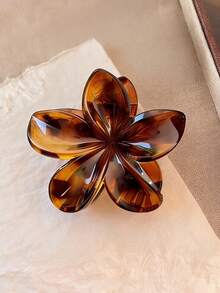 3个/1个 8厘米/3.15英寸 白色、红色、玳瑁色花朵造型优雅塑料发夹，用途广泛，适合日常、休闲、派对、通勤、度假、扎马尾辫、盘发、洗脸、化妆等场合，时尚发夹，优雅发爪，休闲发饰，美发夹 - 彩色 - 查看 8