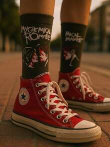My Chemical Mid-Calf Socks - 黑色 - 查看 1