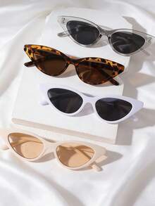 4pcs Fashionable High-End Personalized Streetwear Cat Eye Fashion Glasses - Multicolor - View 1