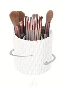 1pc 360° Rotating Desktop Makeup Brush Holder, Eyeshadow Brush & Eyebrow Pencil Organizer, Stationery Pen Storage Box, Vanity Organizer, Home Dressing Table Decor - Multicolor - View 7