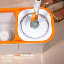 Spin Mop And Bucket Set Cleaning System Wringer 360 Microfiber Mop With Stainless Steel Handle Self Wringing Bucket For Tile Hardwood Laminate Floors Includes 2 Mop Head Refills - 白色 - 查看 5