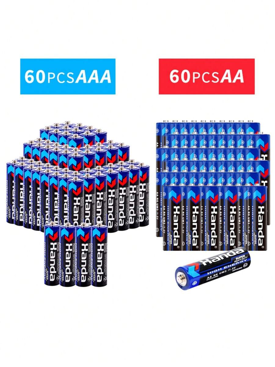 AA/AAA 1.5V 碳锌一次性电池，适用于 LED 灯串、玩具、遥控器、时钟、麦克风等，是圣诞节、情人节礼物的理想之选。