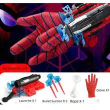 1个/2个蜘蛛网发射器，适合小小英雄，可穿戴腕式发射器，带吸盘，软弹蜘蛛网发射器，蜘蛛射手，蜘蛛网弹射器，黑色科技手套玩具 - 彩色 - 查看 14