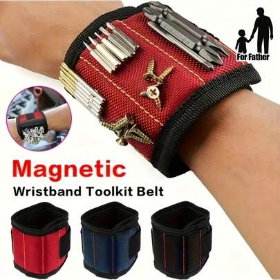 Super Strong Magnetic Tool Wristband - Suitable For Screws, Nails, Bolts, And Drills - Unique Support Design - Perfect Gift For Fathers, Boyfriends, Craftsmen, Electricians, Auto Mechanics