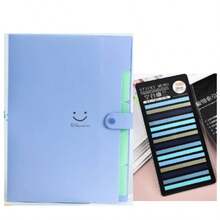 A4 Stylish Smiling Face Student Document Organizer Accordion File Folder - Purple + Index Sticker - Orchid In a Secluded Valley - View 6