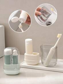 3-In-1 Mini Travel Toiletry Set - Portable Rinse Cup, Foldable Toothbrush, Toothpaste Storage Box, Multi-Functional Travel Essentials, Business Trip & Hotel Amenities, Ideal Gift For Friends & Couples - Multicolor - View 2