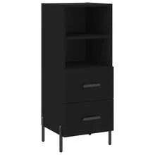 Larryhot Credenza Nero 34,5x34x90 cm in Legno Multistrato,Robusto e durevole, facile da montare, la scelta ideale per l'arredamento della casa - nero - Visualizzare 2