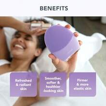 PZW-FOREO Set Deep and Gentle LUNA 4 Sensitive - Cepillo limpiador facial para piel sensible + limpiador LUNA Micro-Foam Cleanser 2.0 100 ml + Masajeador facial reafirmante de limpieza profunda de silicona8766 - Morado - Ver 6