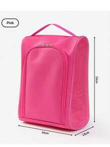 1PC-Portable Golf Shoe Storage Bag With Handle - Durable Oxford Cloth, Mesh Side Pocket, Perfect For Golf Accessories Organization - Black - View 11